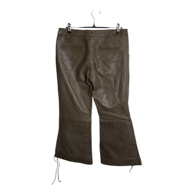 Arden B Pants Womens 2 Brown Lamb Leather Flare Moto Stitched Sable NWT - Image 1 of 4