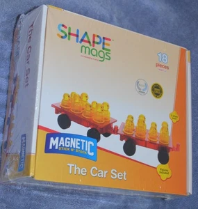 Shape mags 18 Piece Set Magnetic Building Tiles Blocks Cars Expansions Set - Picture 1 of 4