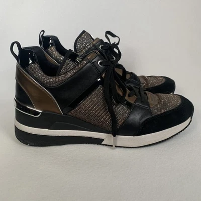 Michael Kors Designer Leather Textile Logo Sneaker Tennis Shoe Women’s Size 10 - Image 1 of 4