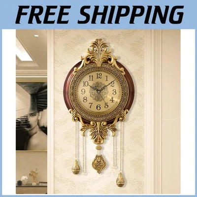 Classic Wooden Pendulum Clock - Silent Quartz Movement - Image 1 of 4