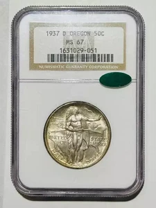 1937 D Classic Commemorative Oregon Trail Memorial NGC MS-67 CAC - Picture 1 of 2