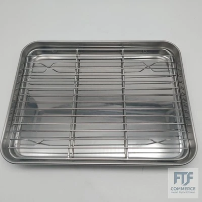 Herogo Backblech mit Abkühlgitter Set, Edelstahl Kuchenblech mit Kuchengitter (2 - Bild 1 von 3