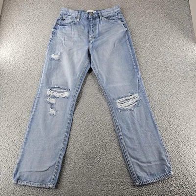 Pantalones de mezclilla KanCan para mujer 27 azul tiro ultra alto novio desgastado Foto 1 de 4