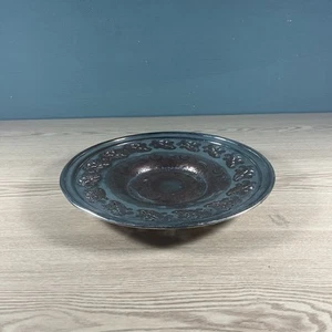 Vintage Heavy Silver EP Metal Viking Plate #43 Intricate Design & Symbols 6.75" - Picture 1 of 8