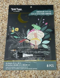 Brea Reese Scratch Kunstpapier Pad - Natur - 6 Designs Stylus Pinsel *LESEN* - Bild 1 von 5