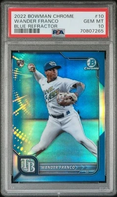 PSA 10 2022 22 Bowman Chrome BLUE Refractor WANDER FRANCO /150 Graded GEM #10 - Image 1 of 2