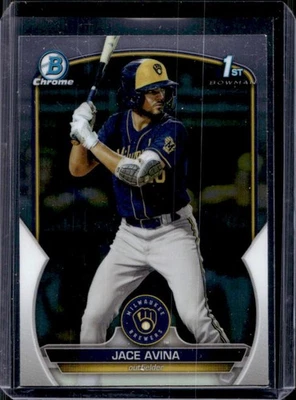 2023 Bowman Jace Avina Chrome 1st #BCP-150 Brewers - Image 1 of 2