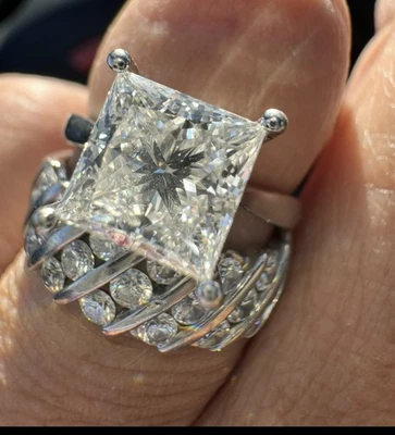 3 Ct Princess Cut Engagement Ring 14kwg Size 8 lab grown  - Image 1 of 4