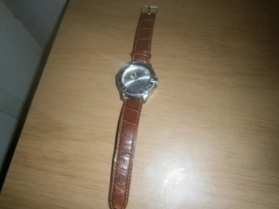 Classic late 90's brown leather Slazenger mens watch. 24cm. (E22a1) - Image 1 of 4