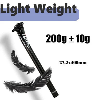 Tija de sillín de carbono completa 20 grados negra mate carretera/MTB bicicleta 350/400 mm tija de sillín Foto 1 de 4