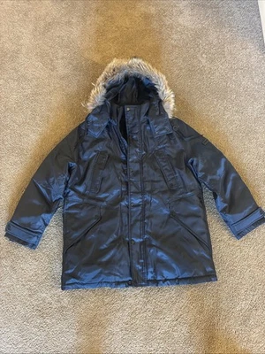 Marc New York Andrew Marc Men’s Down Parka Coat – XL with Real Fur Trim Hood - Image 1 of 4