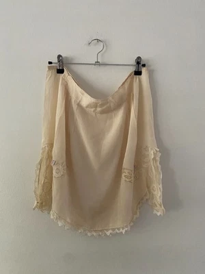 罕见复古 20 世纪 30 年代古董奶油色丝绸蕾丝裙 33 * 阅读 * — 第 1/4 张图片