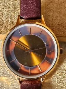 Working Geneva Women’s Modeled Brown Face Quartz Watch New Battery - Picture 1 of 4