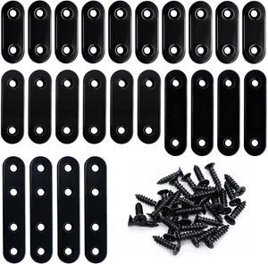 86Pcs Stainless Steel Black Straight Flat Brace Bracket Metal Brackets Mending R - Picture 1 of 12