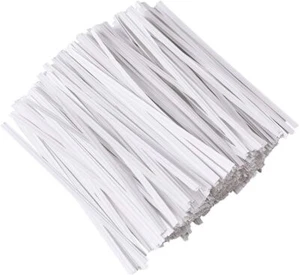 500 Pcs 5White Paper Twist Ties Reusable Bread Ties for Party Cello Candy Bread - Picture 1 of 5