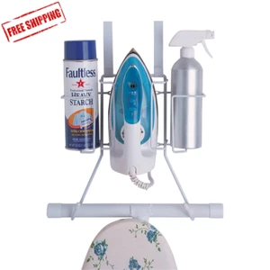 Ironing Board Hanger with Storage Wall-Mount Over-The-Door 1 Pack White ✅✅✅ - Picture 1 of 12