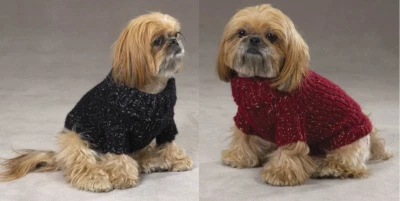 Chunky Metallic Knit Dog Sweater by Zack & Zoey 2 Colors 5 Sizes - Image 1 of 2