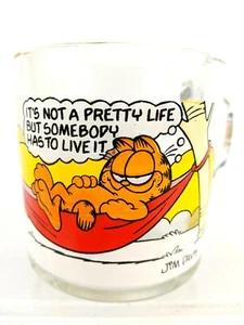 McDonalds Cup Garfield and Odie Glass Mug Vintage 1978 Jim Davis Promo - Picture 1 of 5