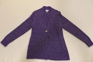 Charter Club Petite Medium Purple Hoodigan - Picture 1 of 16