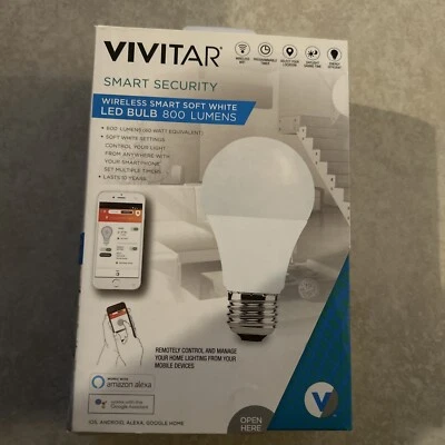 Vivitar Smart Security Wireless LED Smart Light Bulb 800 Lumen 60 W Soft White - Image 1 of 4