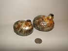 Set of 2 Porcelain Quail, Brown Pottery, 3' & 2 5/8' Tall