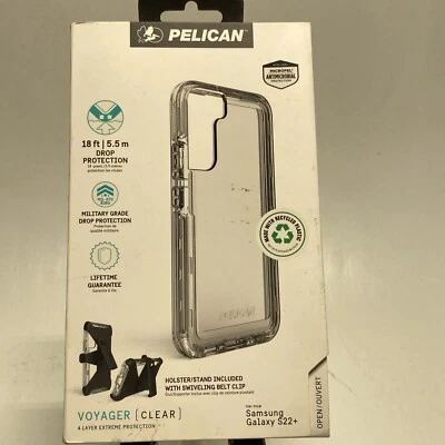 Pelican Voyager Case + Belt Clip Holster for Samsung Galaxy S22+ PLUS - Clear - Image 1 of 4