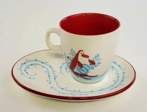 Starbucks 2007 Christmas Holiday Kaffeebecher Teller Set mit Schneemann Pinguin Neu - Bild 1 von 9