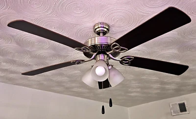 Portage Bay Stannor 52" Ceiling Fan Brushed Nickel 50256 LED Light Frosted Glass - Image 1 of 4