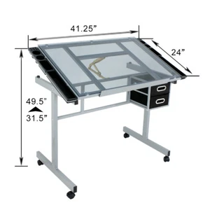 Drafting Table Drawing Desk Adjustable Art & Craft Hobby Studio Architect Work - Bild 1 von 9