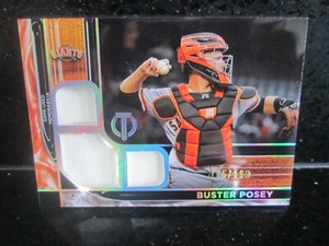 2022 TOPPS TRIBUTE TRIBUTE TRIPLE RELICS BUSTER POSEY 145/199! GIANTS!