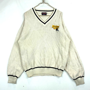 Vintage Michigan Wolverines Nutmeg Knit Sweater Size Medium Made In Usa