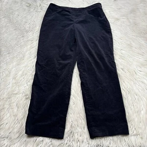 Talbots Women's 12P Black Velvet Classic Side Zip Slim Trouser Pant Slacks - Picture 1 of 8