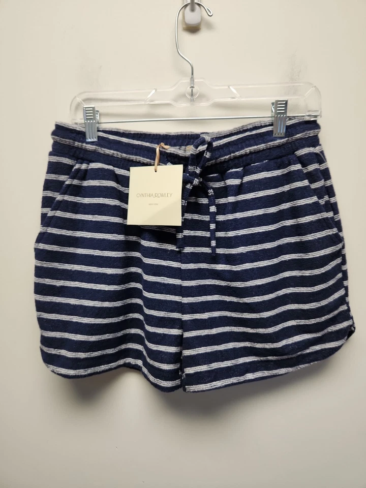 CYNTHIA ROWLEY AZUL BLANCO RAYAS GINGHAM PANTALONES CORTOS PARA DORMIR Grandes Nuevos  Foto 1 de 4