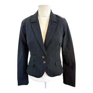 Celyn B Size 46 (12) Black Self Stripe Single Breasted Peplum Jacket Designer - Picture 1 of 20