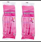 20 X Ladies Hygienic Disposable Pink Twin Blade Shaving Razors