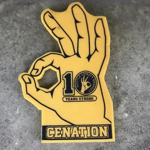 John Cena Cenation You Can't See Me Yellow Foam Finger 10 Years Strong WWE WWF - Picture 1 of 7