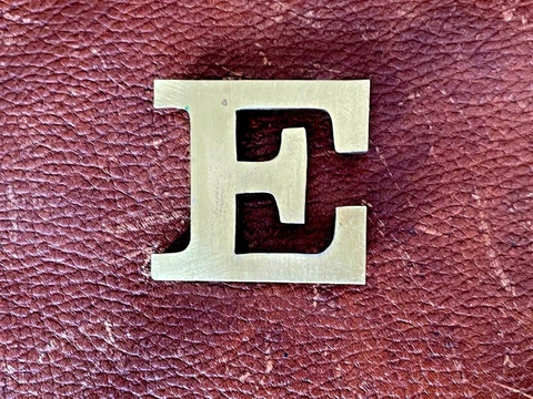 Letter E Vintage 1980's Metal Letters Made in Europe Hand Made 3D FREE POST Cover