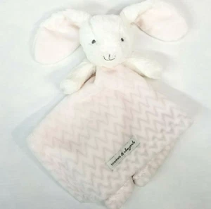 Blankets & Beyond Bunny Nunu Lovey Pink Gray Chevron Zig Zag White Rabbit Baby - Picture 1 of 10