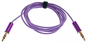 KITSOUND 3.5mm Stereo Mini Jack Aux Lead, 1m Oxygen Free Purple - FREE POSTAGE - Picture 1 of 6