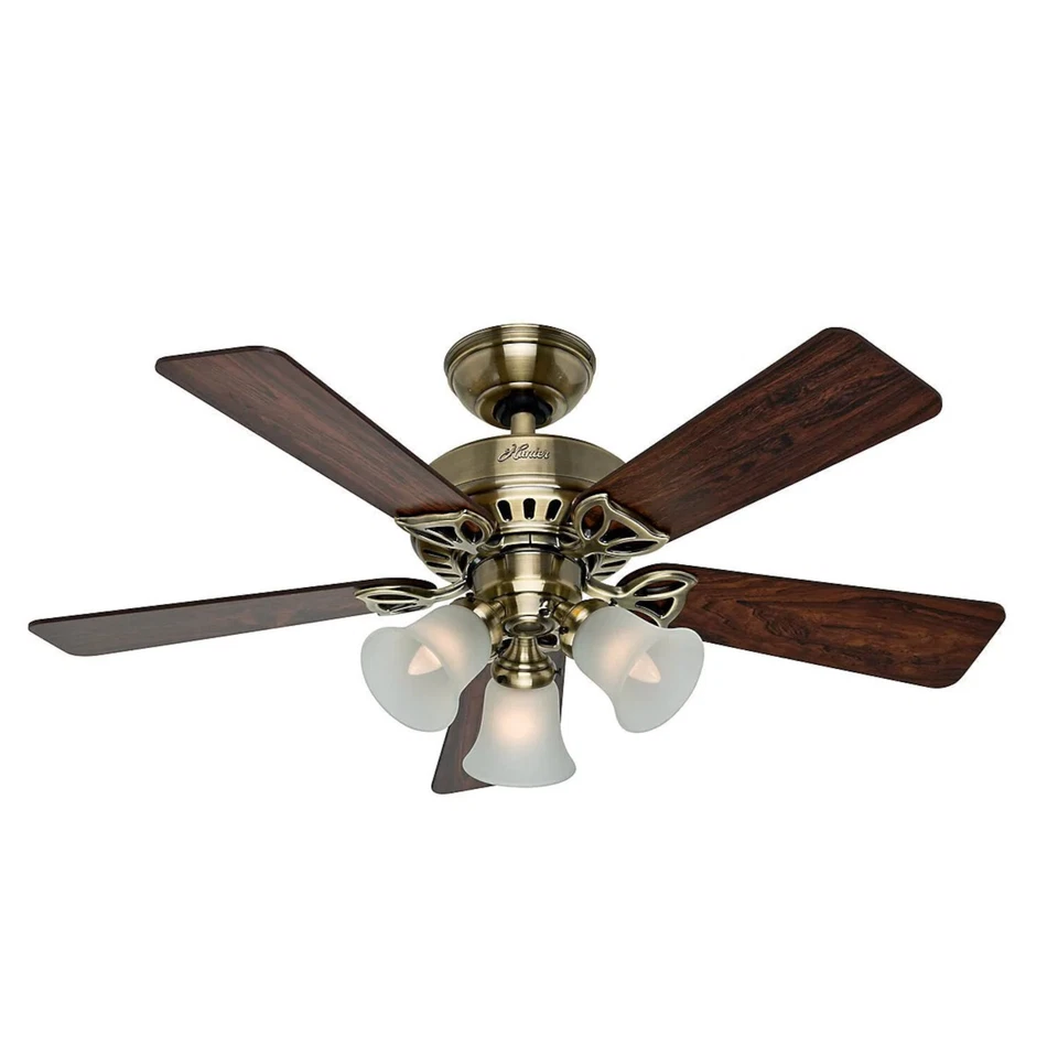 Mini Ceiling Fan Light Beacon Hill Brass Living Room Light Ventilator - Image 1 of 1