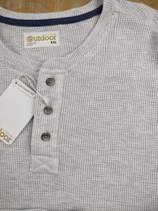 Roundtree & Yorke Outdoor Henley Gr. XXL grau Baumwollmischung Herren Waffelstrick - Bild 1 von 4