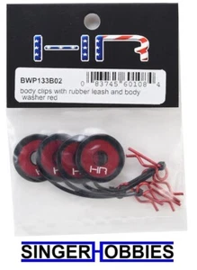 Hot Racing BWP133B02 Red Body Washer & Clip Leash Retainer Set NEW HH - Picture 1 of 2