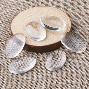 100/200 Transparent Oval Glass Cabochons Glass Covers for DIY Setting Pick Sizes - Picture 1 of 9