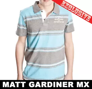 Herren Quiksilver Polo Shirt Beacon Blackies Blau Gestreift Erwachsene S 91.4cm - Picture 1 of 3