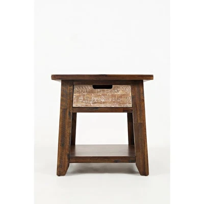 Painted Canyon Rustic Solid Acacia  End Table - Image 1 of 4
