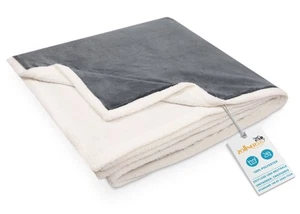 Kuscheldecke Wendedecke Lammfellimitat grau, 220x240cm oder 150x200 cm - Bild 1 von 14