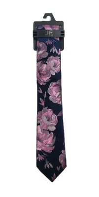 Corbata JF J Ferrar Floral Azul Rosa Talla Única Adulto Diseñador Nueva, Nueva con Etiquetas Foto 1 de 4