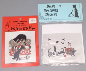 Diane Graebner Designs Cats & Quilts & Kitty Play Counted Cross Stitch Patterns - Picture 1 of 4