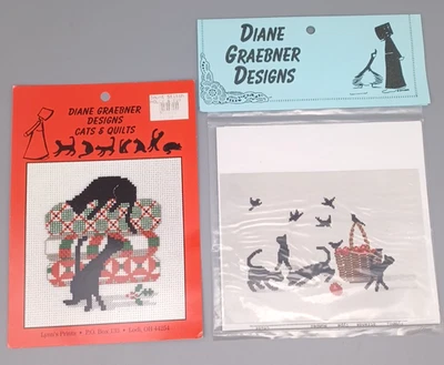 Diane Graebner Designs Cats & Quilts & Kitty Play Counted Cross Stitch Patterns - Image 1 of 4