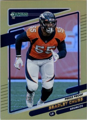 2021 Donruss Press Proof Premium #182 Bradley Chubb - FB - Image 1 of 2